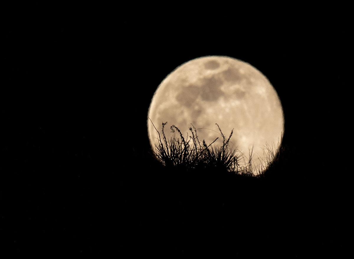 April's pink supermoon as seen from the Paint Mines