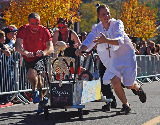 Thousands flocked to Manitou Springs on Saturday, October 25, 2014, for the annual Emma Crawford Coffin Races. The races started in 1995, but the story of Emma Crawford goes back to 1891 when she was buried at the top of Red Mountain above Manitou Sprin...