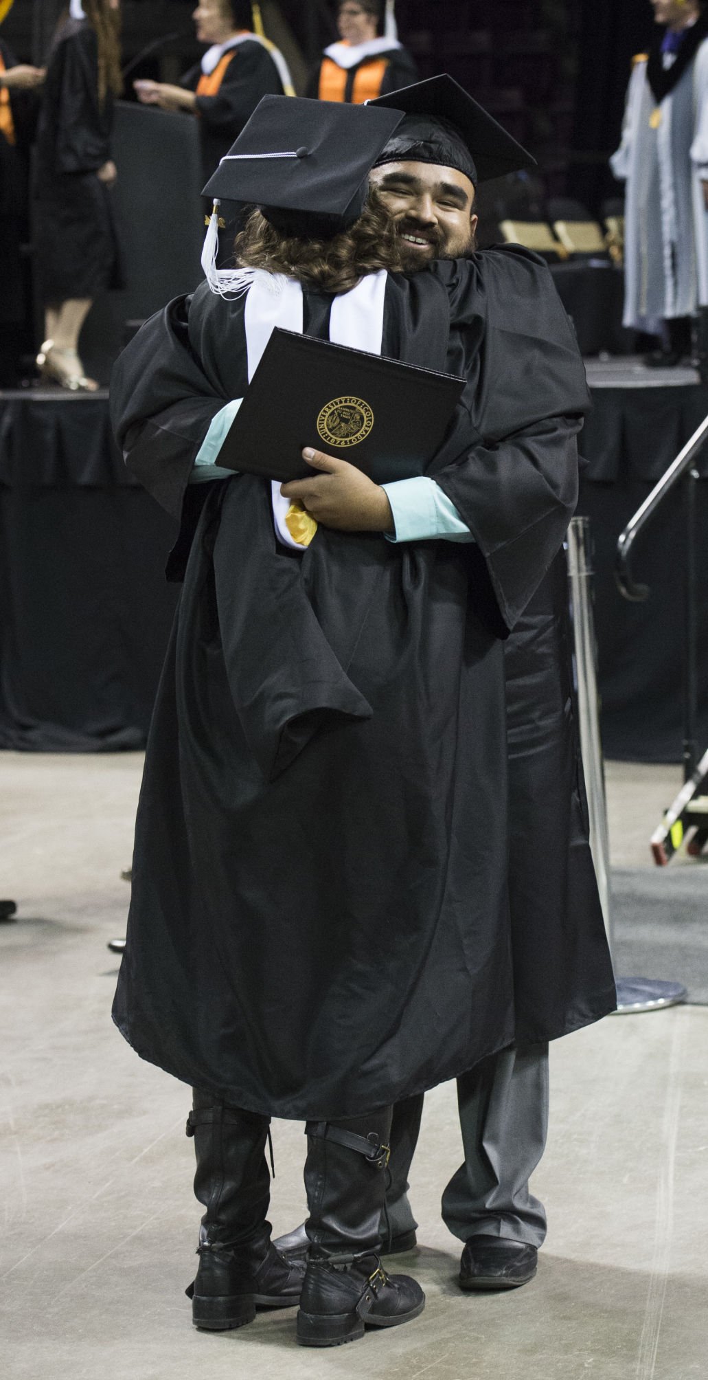 Highlights from the University of Colorado at Colorado Springs' morning commencement ceremonies Friday, May 12, 2017, at the Broadmoor World Arena in Colorado Springs. A record 1,532 students received their degrees this Spring. (The Gazette, Christian Murdock)