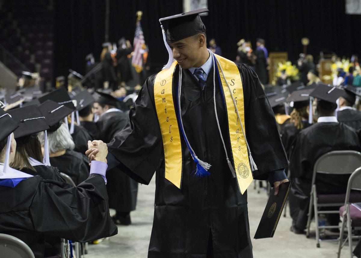 Highlights from the University of Colorado at Colorado Springs' morning commencement ceremonies Friday, May 12, 2017, at the Broadmoor World Arena in Colorado Springs. A record 1,532 students received their degrees this Spring. (The Gazette, Christian Murdock)