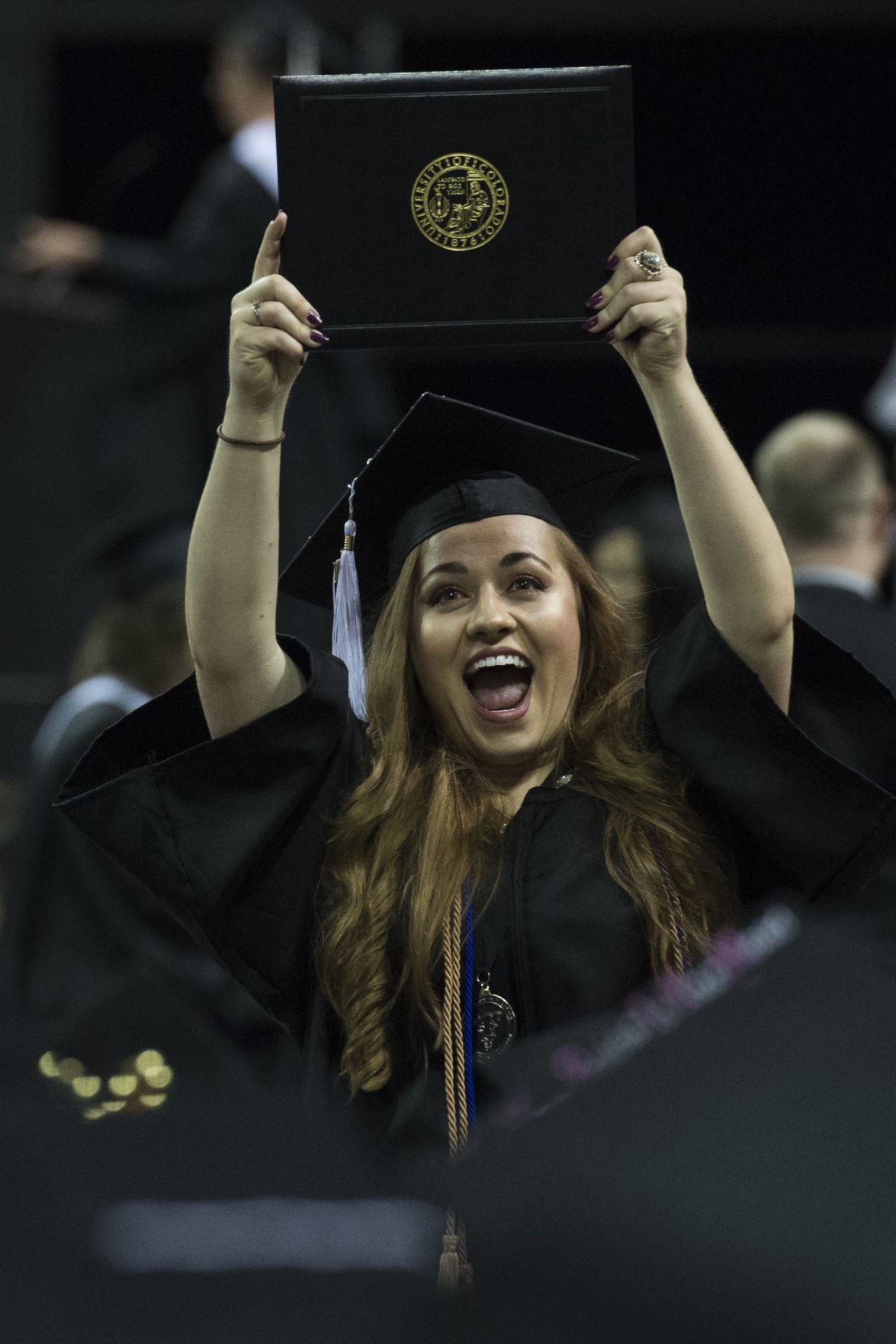 Highlights from the University of Colorado at Colorado Springs' morning commencement ceremonies Friday, May 12, 2017, at the Broadmoor World Arena in Colorado Springs. A record 1,532 students received their degrees this Spring. (The Gazette, Christian Murdock)