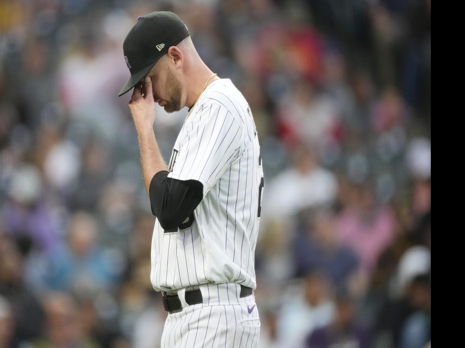 Colorado Rockies relief pitcher Brent Suter (39) in the eighth