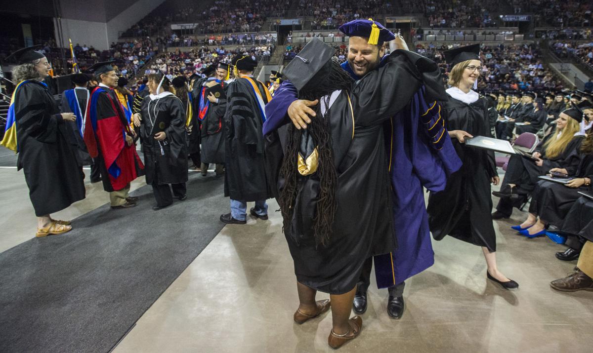 Highlights from the University of Colorado at Colorado Springs' morning commencement ceremonies Friday, May 12, 2017, at the Broadmoor World Arena in Colorado Springs. A record 1,532 students received their degrees this Spring. (The Gazette, Christian Murdock)