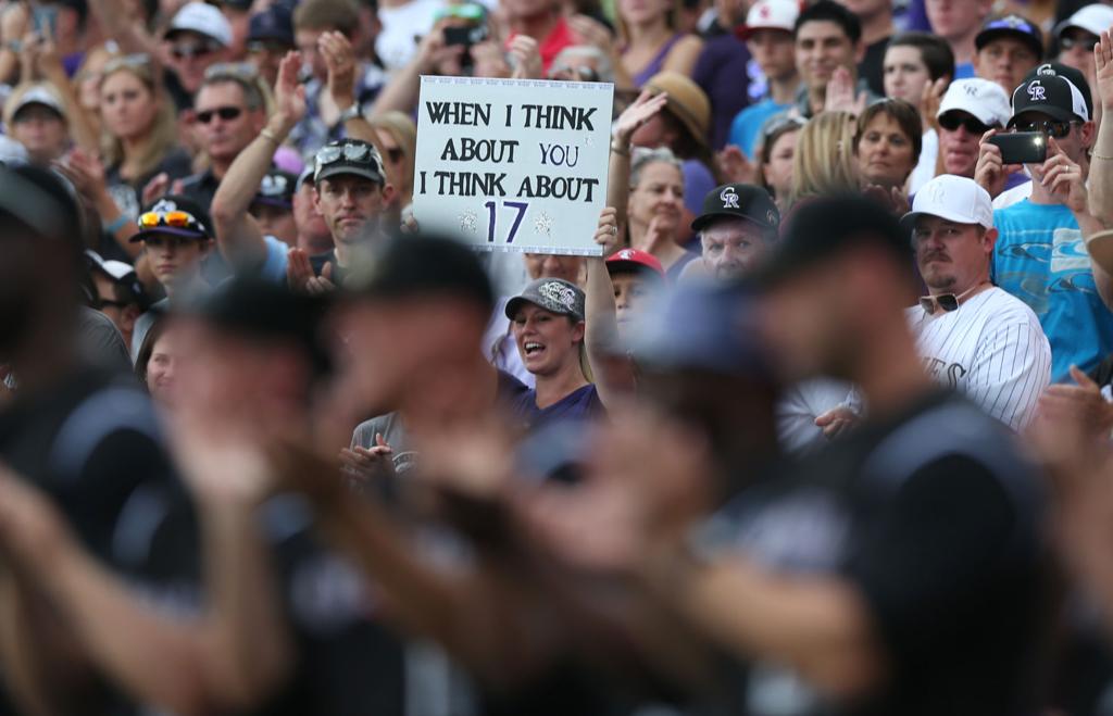 Rockies retire Helton's No. 17 jersey