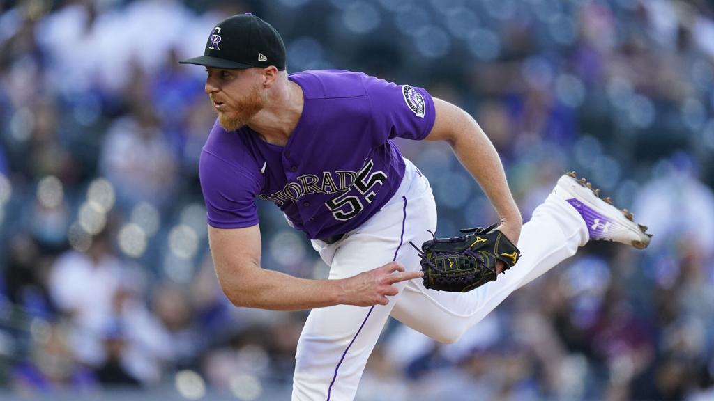 Photo: Colorado Rockies Starting Pitcher Austin Gomber - SLP2023080602 