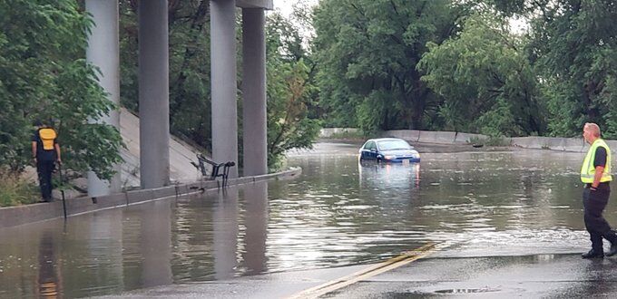 Colorado Springs weather: Downpour floods streets; lightning causes ...