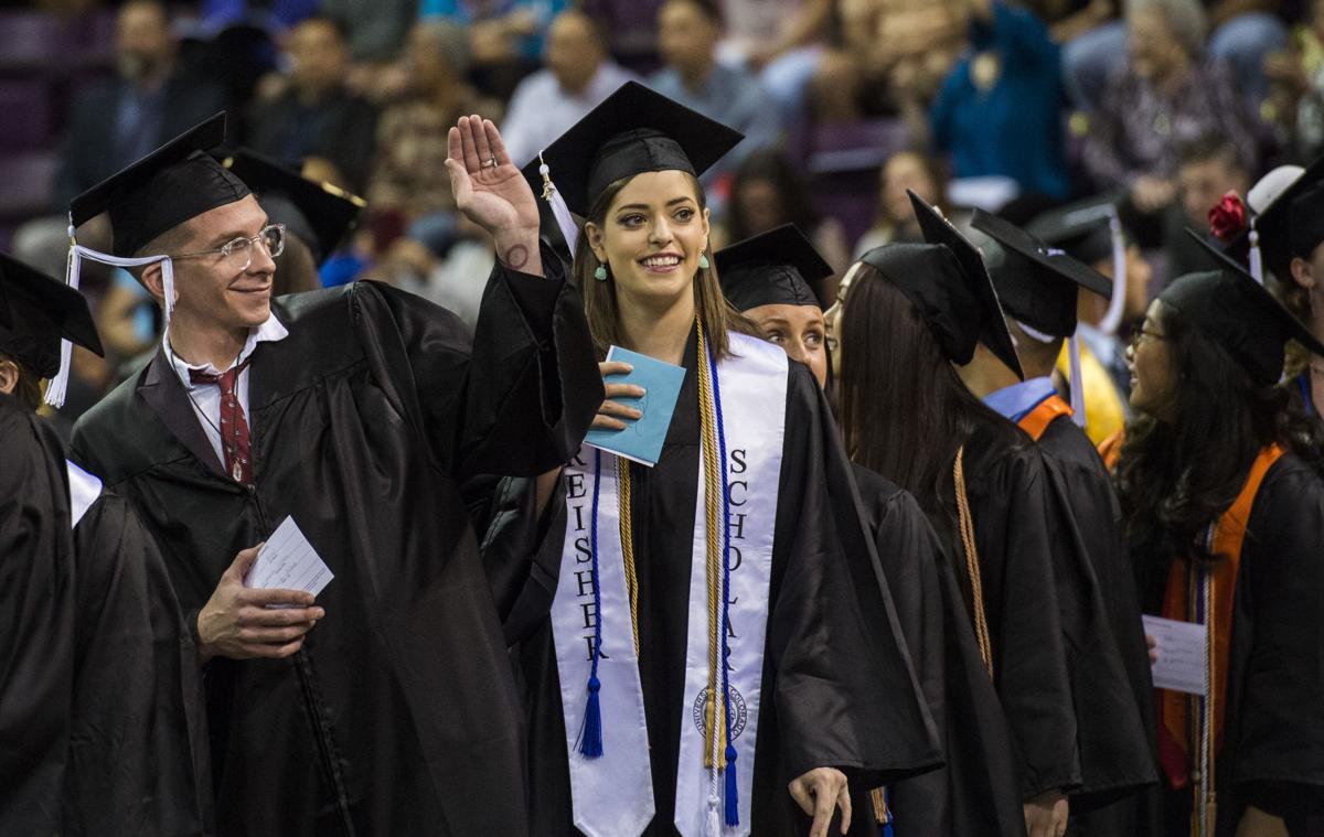 Highlights from the University of Colorado at Colorado Springs' morning commencement ceremonies Friday, May 12, 2017, at the Broadmoor World Arena in Colorado Springs. A record 1,532 students received their degrees this Spring. (The Gazette, Christian Murdock)