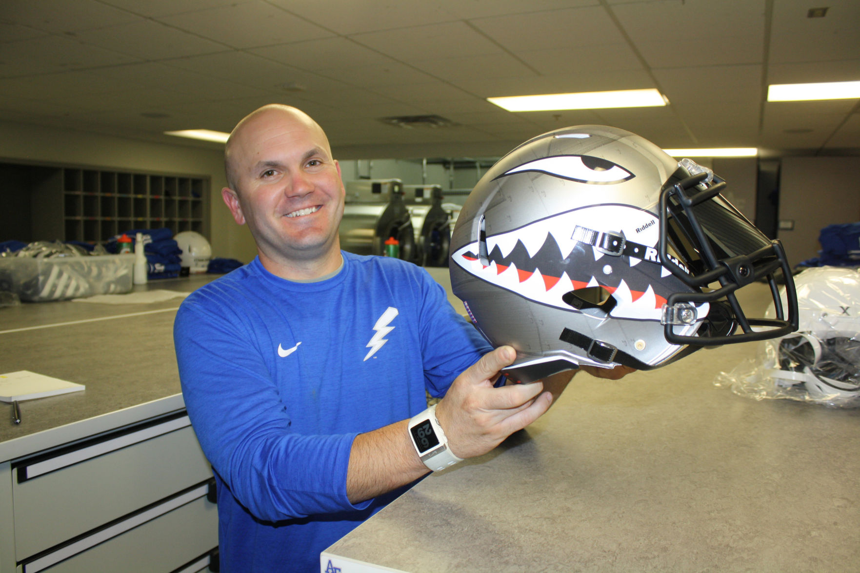 Air Force shark tooth helmets draw TV air time become viral hit