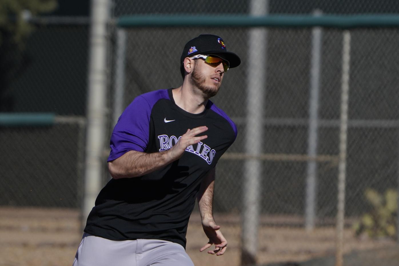 Colorado Rockies C.J. Cron trains during the team's spring training  baseball workout in Scottsdale, Ariz., Wednesday, Feb. 24, 2021. (AP  Photo/Jae C. Hong Stock Photo - Alamy