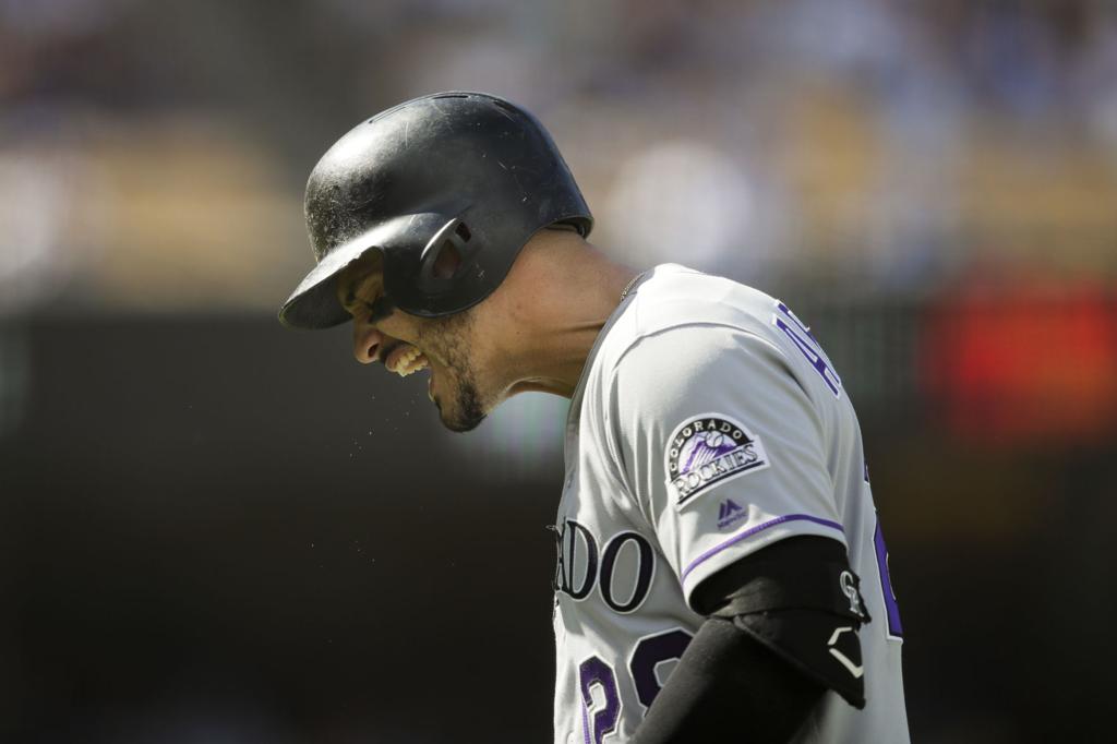 Colorado Rockies Nolan Arenado Game-Used Military Appreciation Jersey.  Rockies vs. Braves. HZ 918218.