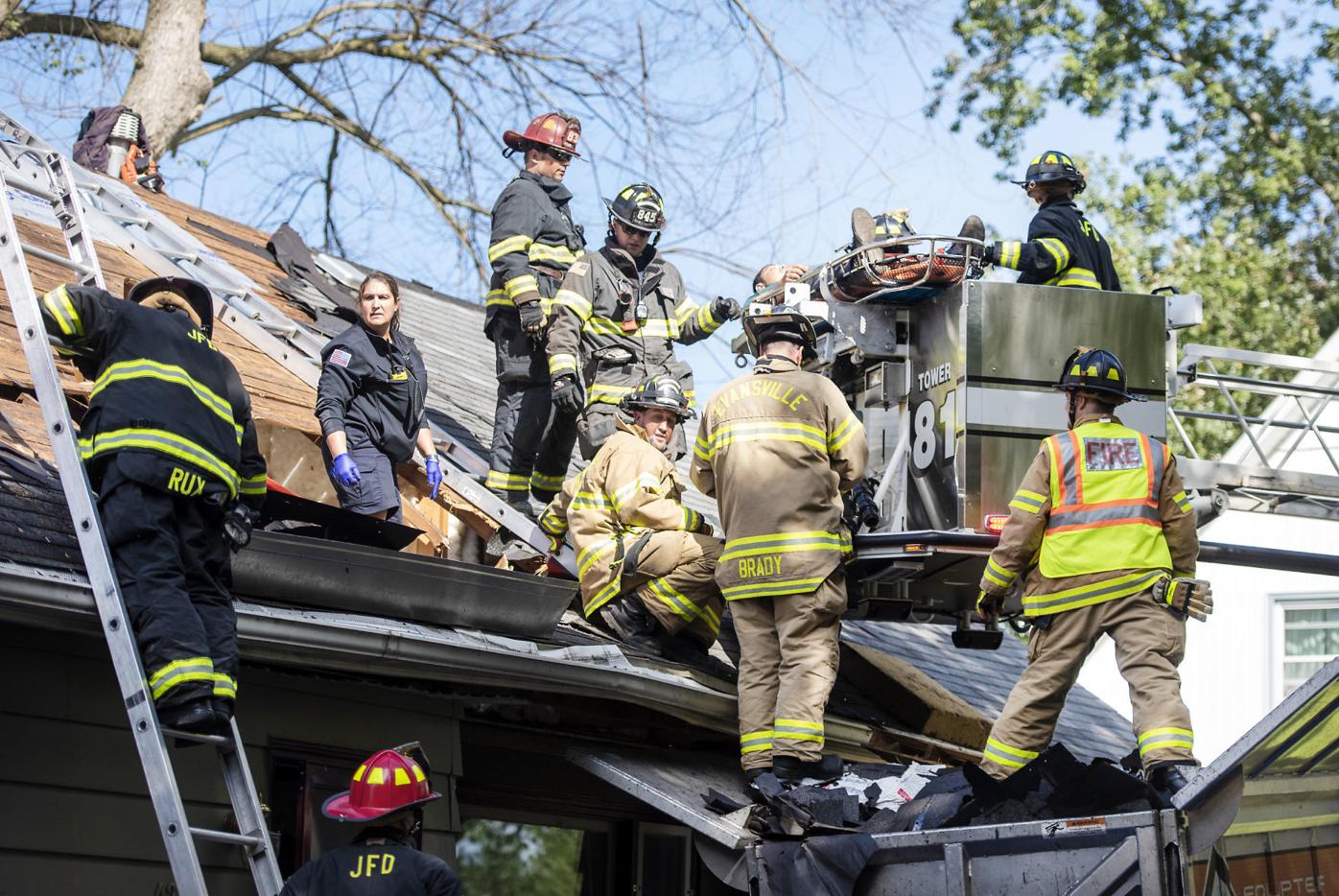 Update Man Extricated After Roof Of Evansville Home Collapses Local News Gazettextra Com
