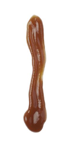 Single Latin Letter I Made Of Smeared Food Sauce Isolated Over The White Background