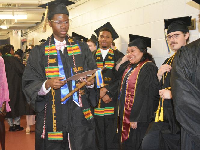 Beloit College students line up