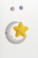 Colorful And Eco-friendly ChildrenƵ Mobile From Felt. On White Background.