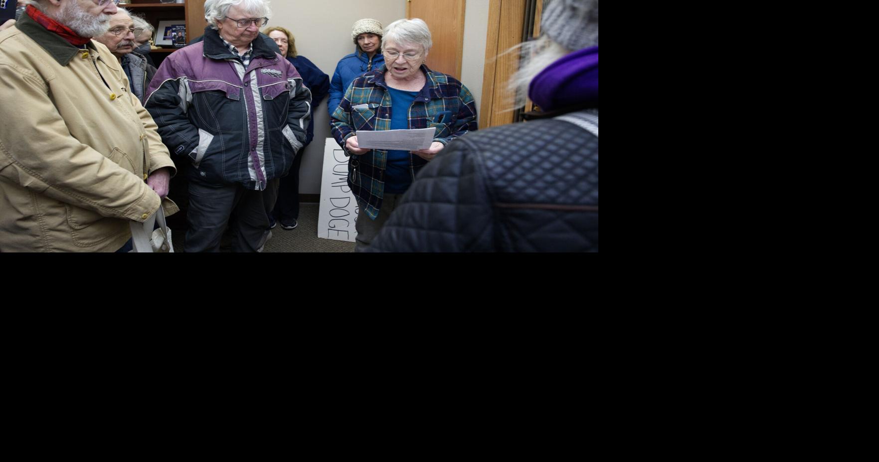 Protestors demand Steil hold in-person town hall