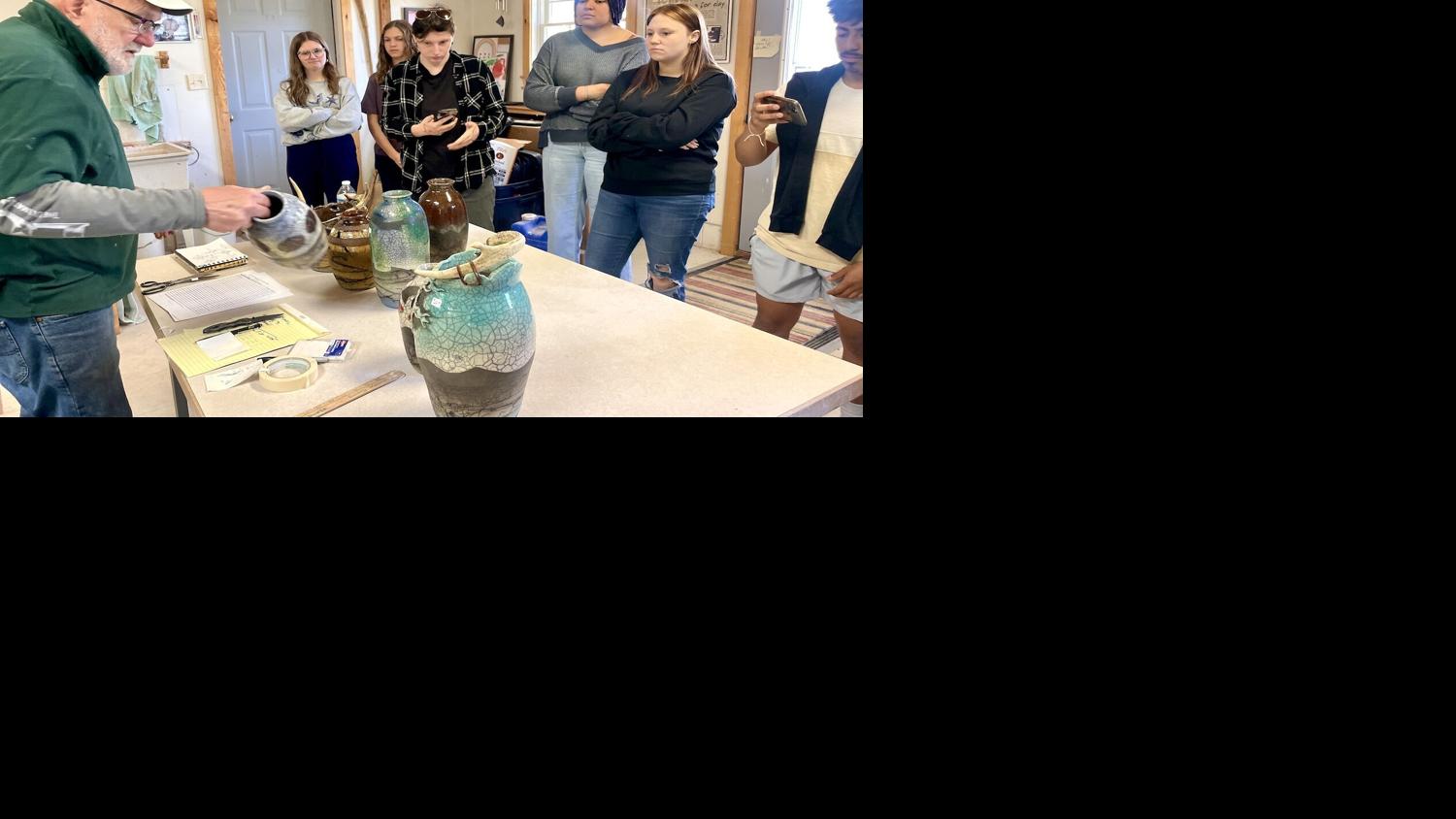 Art students make field trip to retired art teacher's studio