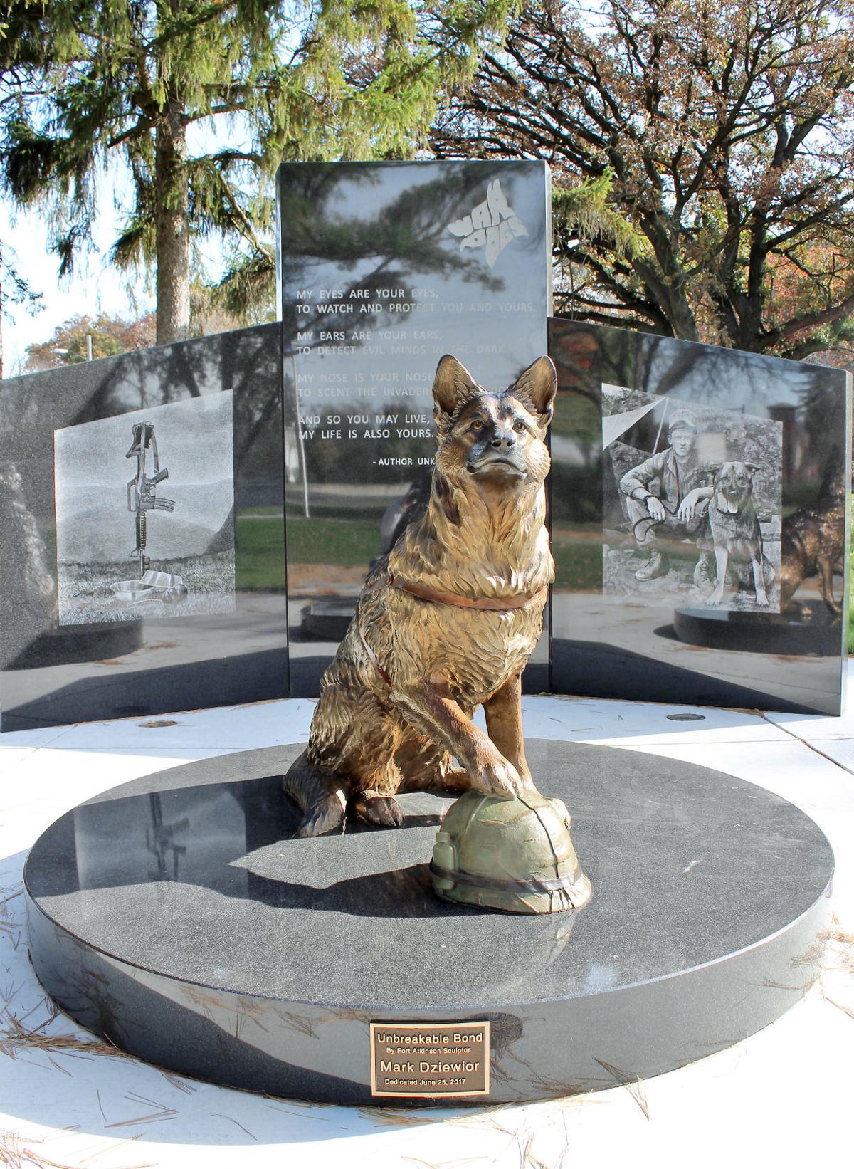 Sculptor memorializes K9 veterans in Fort Atkinson Government