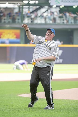 Janesville man throws first pitch at Brewers game | Local News ...