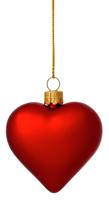 Crimson Christmas Heart Bauble On Gold Thread