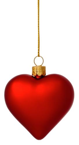 Crimson Christmas Heart Bauble On Gold Thread