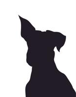 Vector Illustration Dog Portrait Silhouette, Vector, White Background