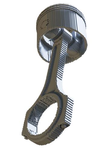 3d Printed Car Piston Isolated On White Background. 3d Illustration