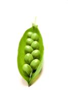 Green peas vegetable, isolated on white background
