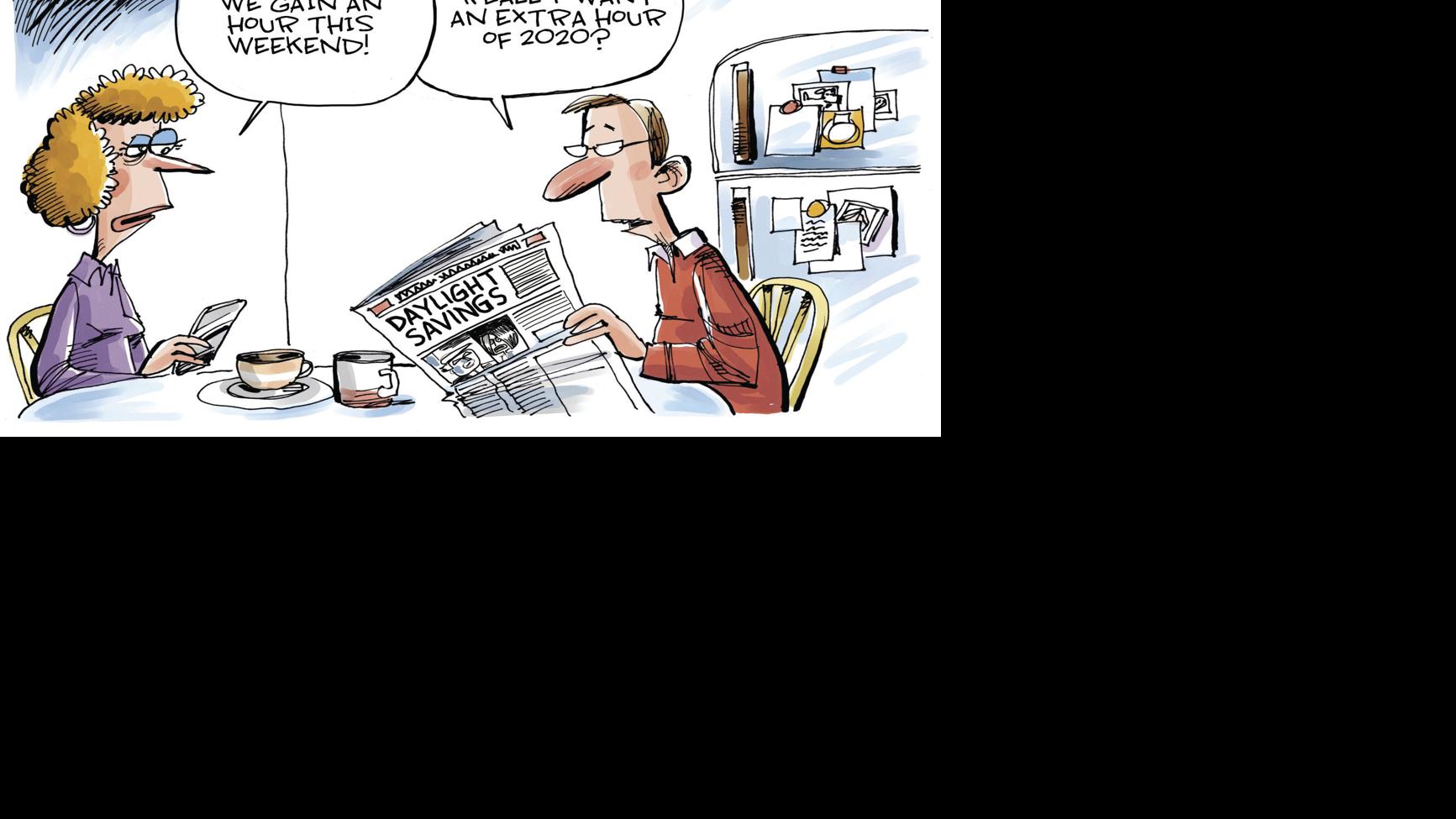 Daylight saving time Political cartoons