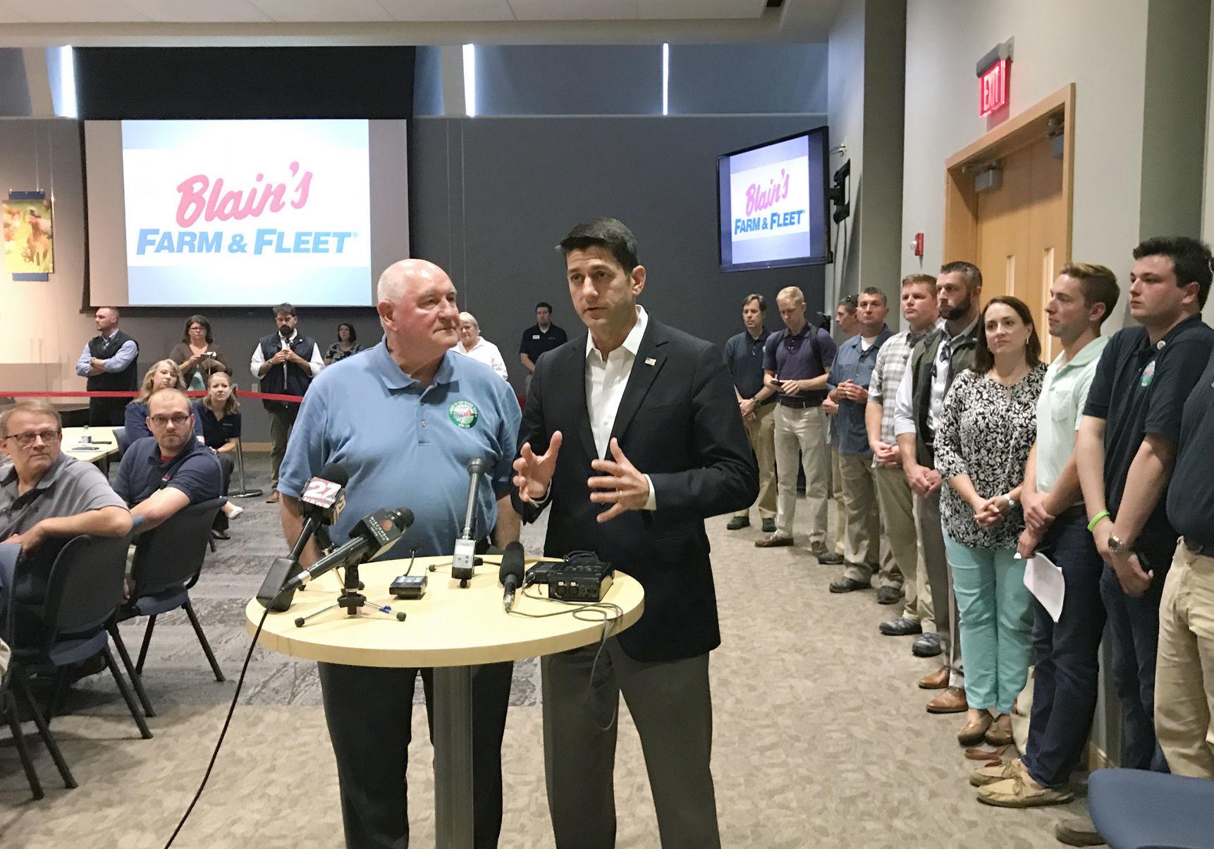 Ryan, Perdue speak at Blain’s Farm & Fleet event News