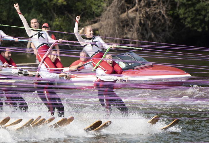 Rock Aqua Jays build world's largest human water ski pyramid Local