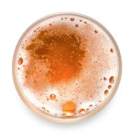 Top View Of Glass Of Beer Isolated On White Background