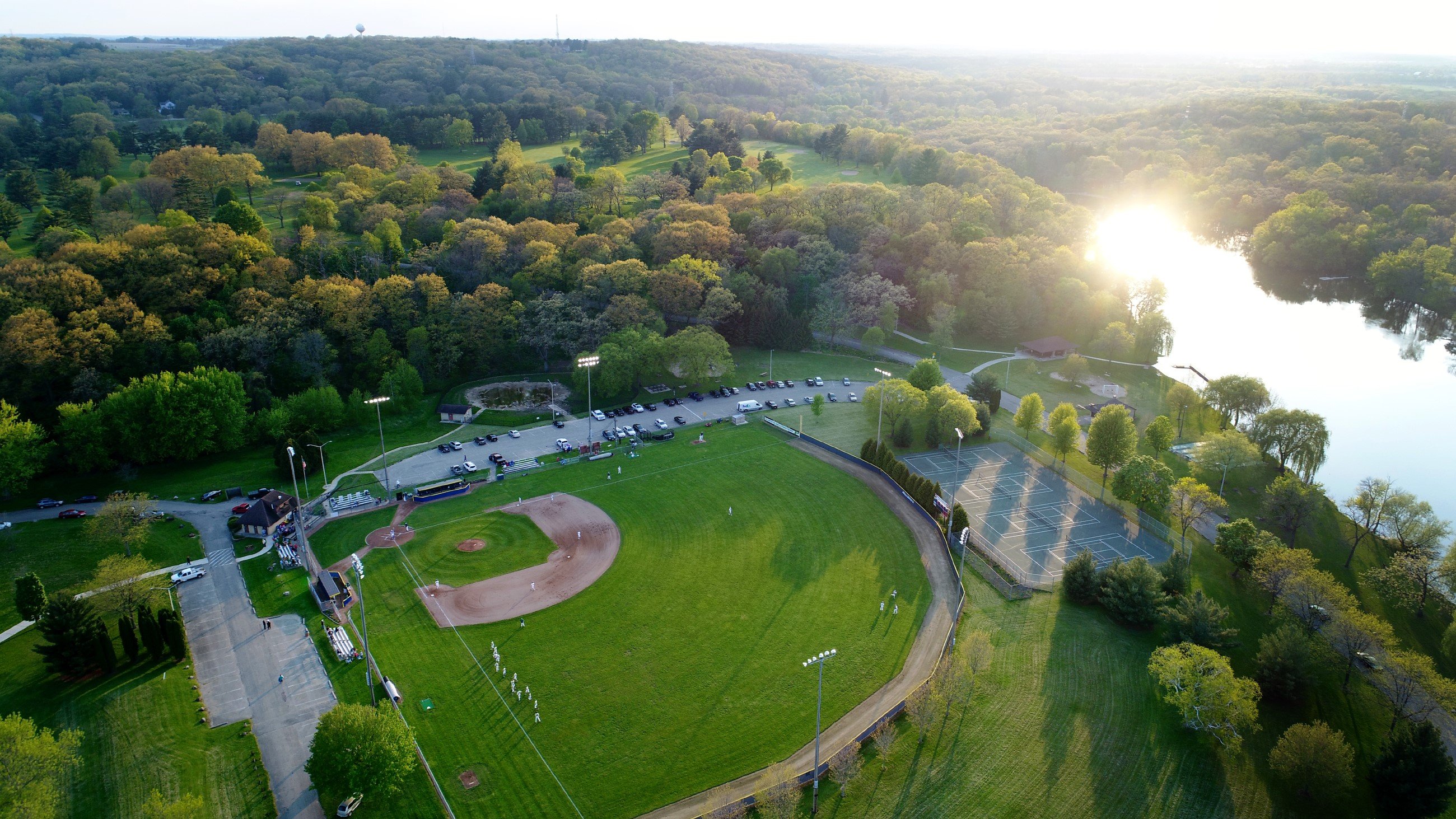 Drone shot of Riverside Park