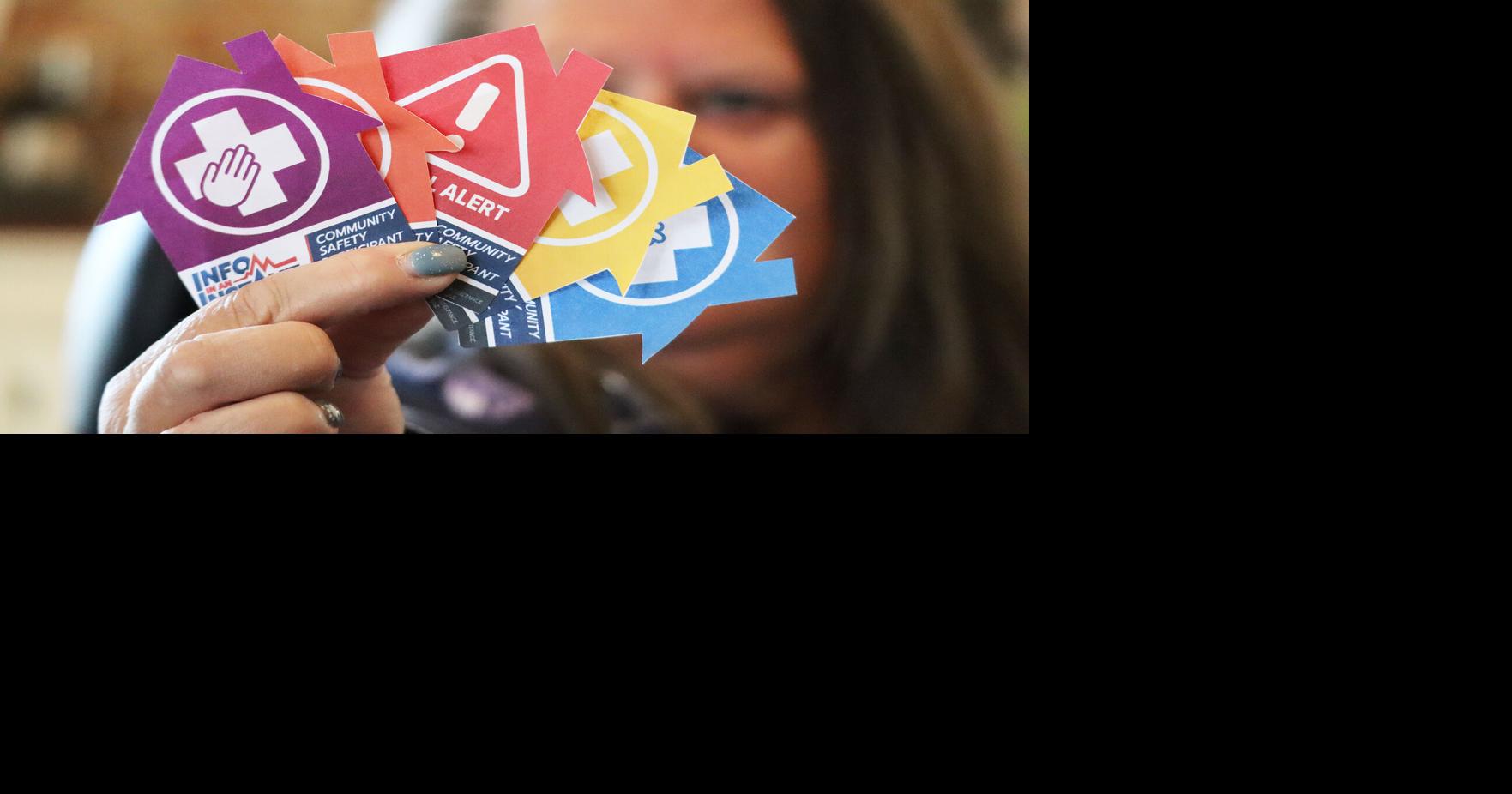 Color-coded stickers advise Fremont County first responders of special needs