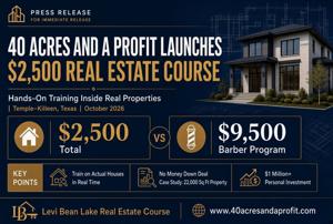 40 Acres And A Profit Launches The Levi Bean Lake Real Estate Course Built on Real Houses and $1M+ in Capital