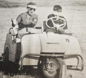 Histories: Locals zig-zag their way through Pine Haven's blindfolded golf cart race in 1988