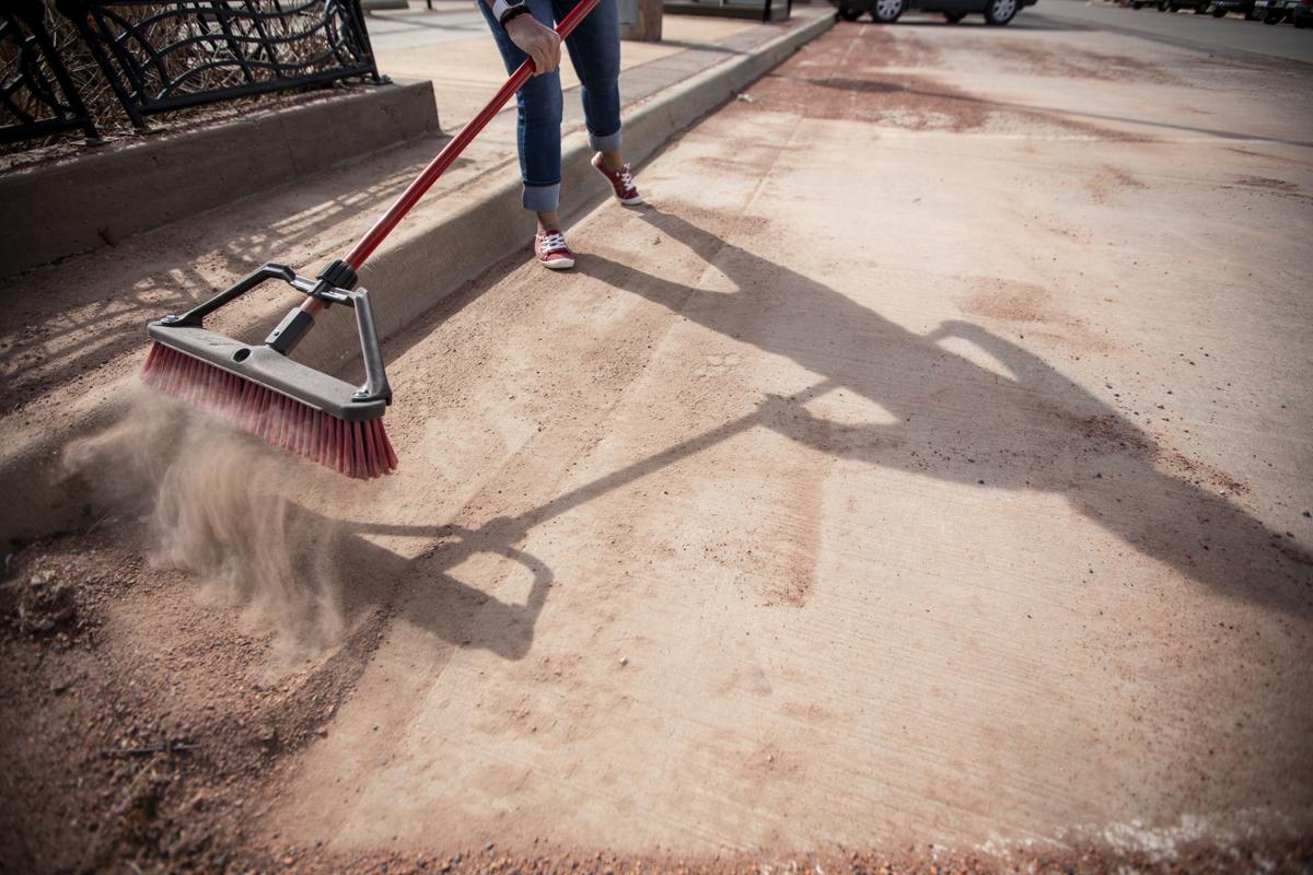 Sweeping up scoria