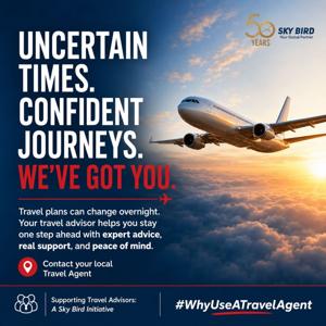 Sky Bird Announces Nationwide “WhyUseATravelAgent” Initiative During Landmark 50th Anniversary Year