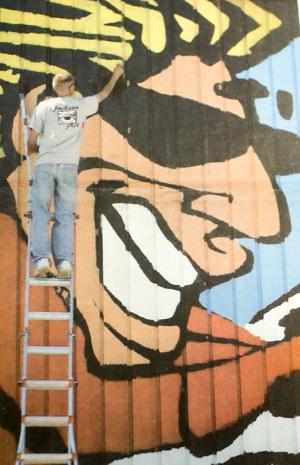 Histories: Harvey Jackson paints mural in Gillette in 2003