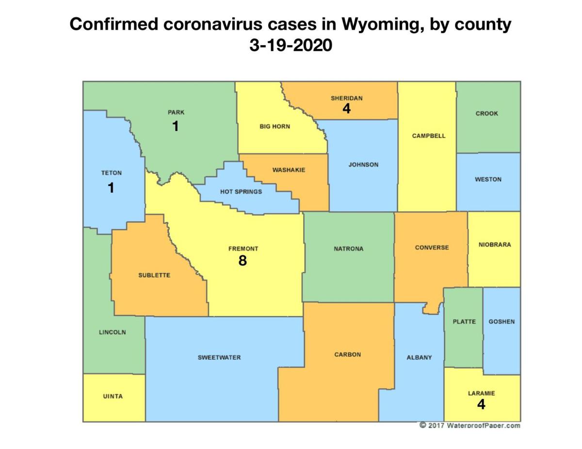 Coronavirus Wyoming map | | gillettenewsrecord.com
