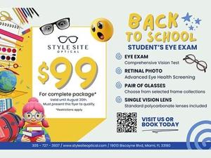 Style Site Optical Offers $99 Complete Back-to-School Eye Exam Package for Kids Through August 30