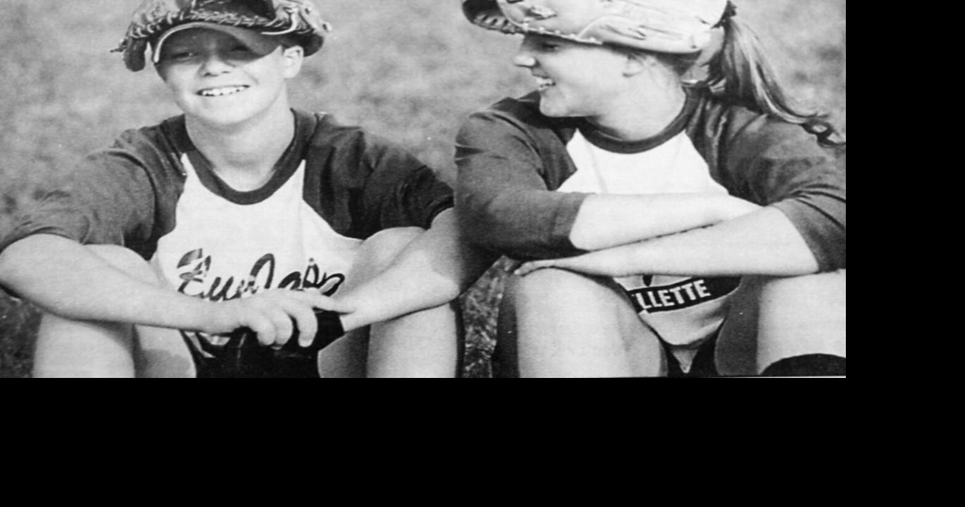 Histories: Two Gillette Blue Jay players have some fun during softball practice in 1997