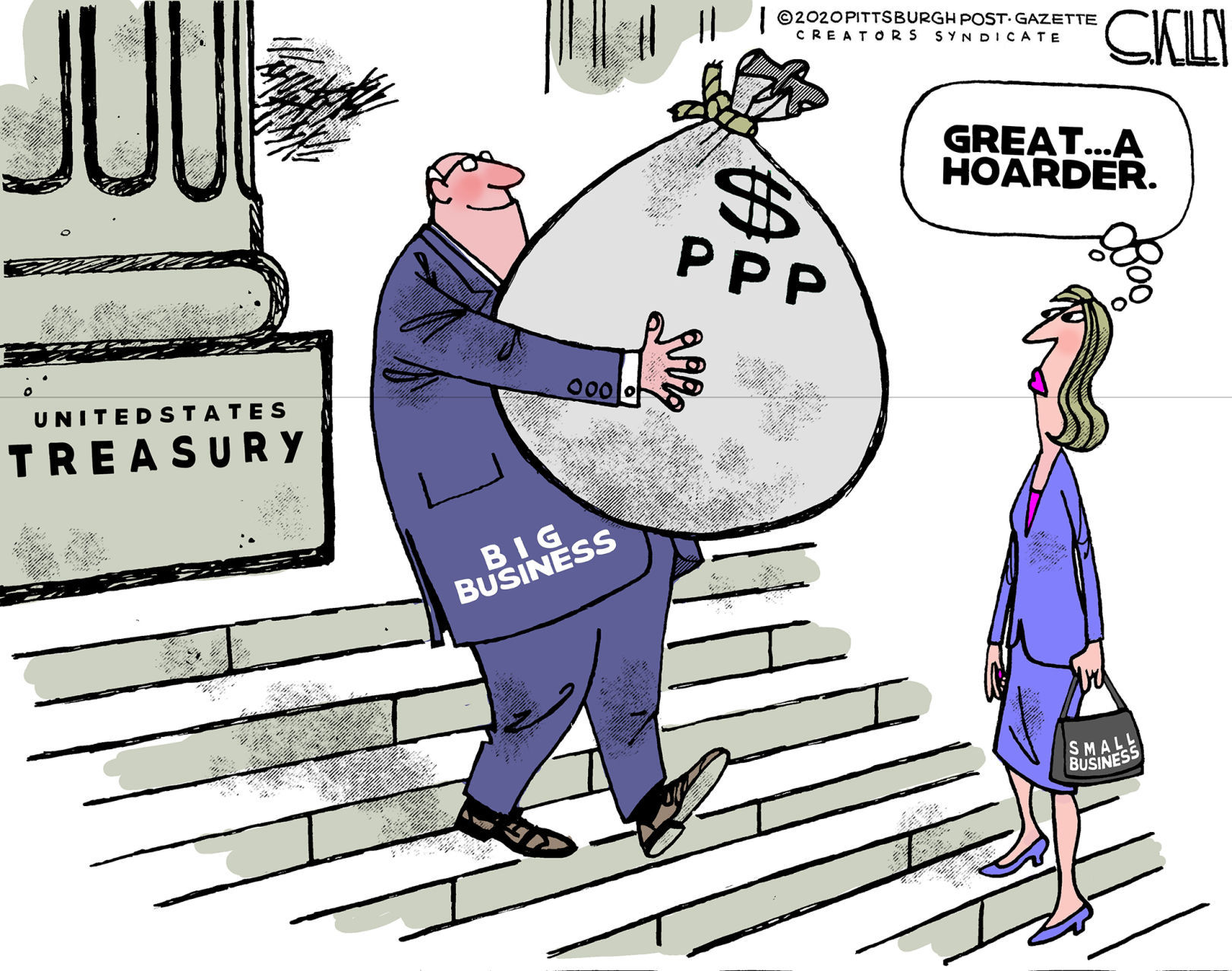 big business political cartoon