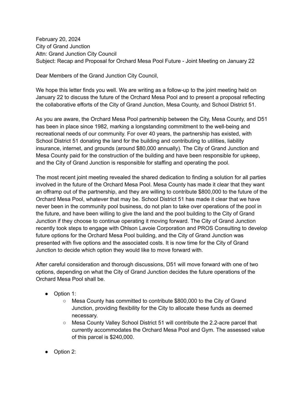 D51 board recommends two options on Orchard Mesa Pool to city | Western  Colorado | gjsentinel.com