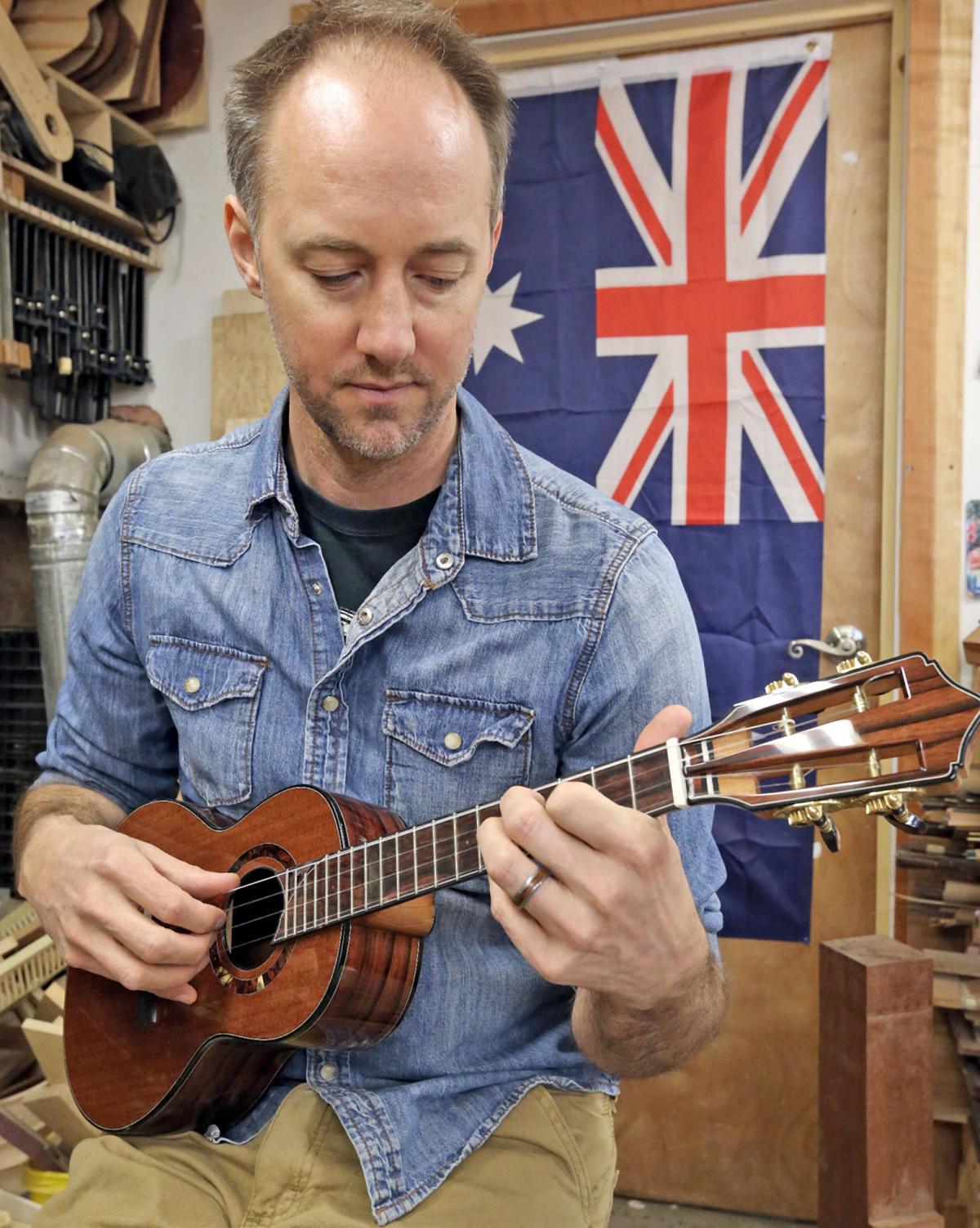 Beau Hannam, ukulele luthier at work. Lifestyle