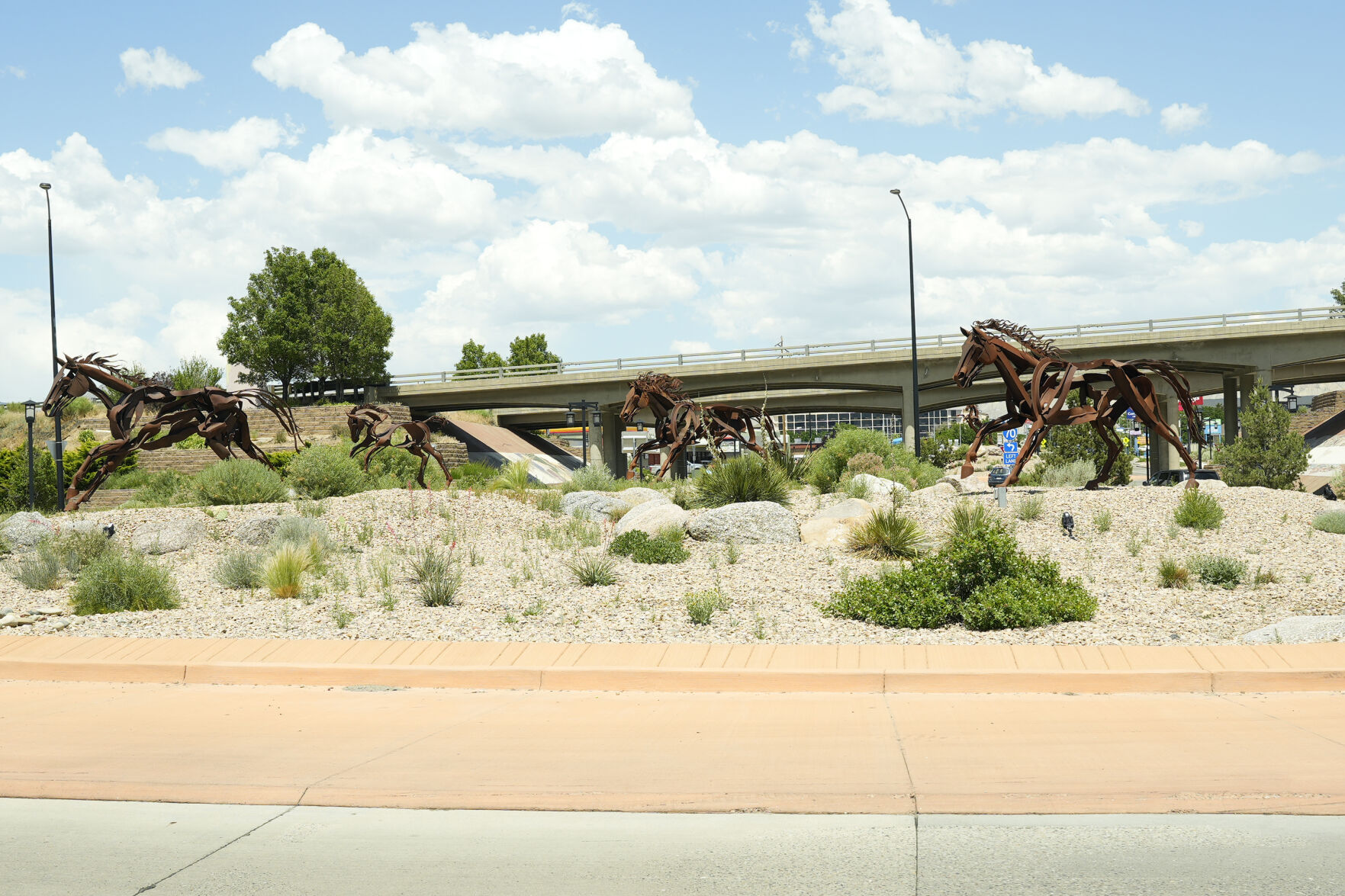 Mustangs steel the show: Horizon Drive roundabout sculptures the