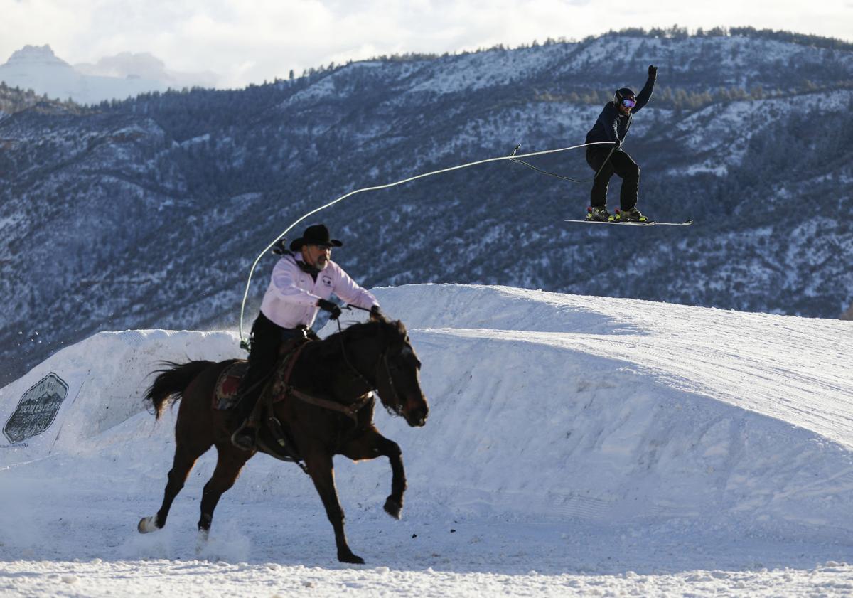 'Horses and skiers together' Outdoors