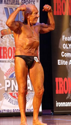 Larry McNutt bodybuilding as he nears 80 years of age