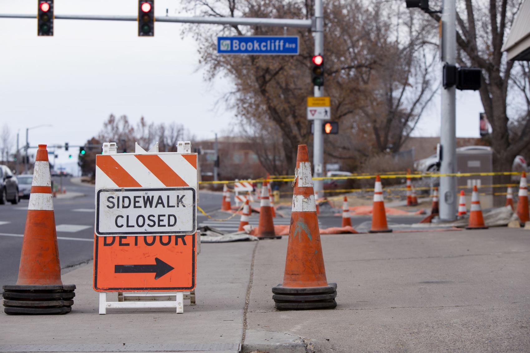 The city is replacing a sewer line in preparation for E Road