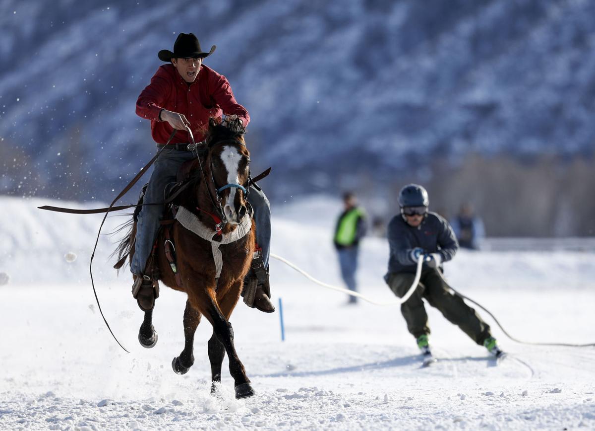'Horses and skiers together' Outdoors