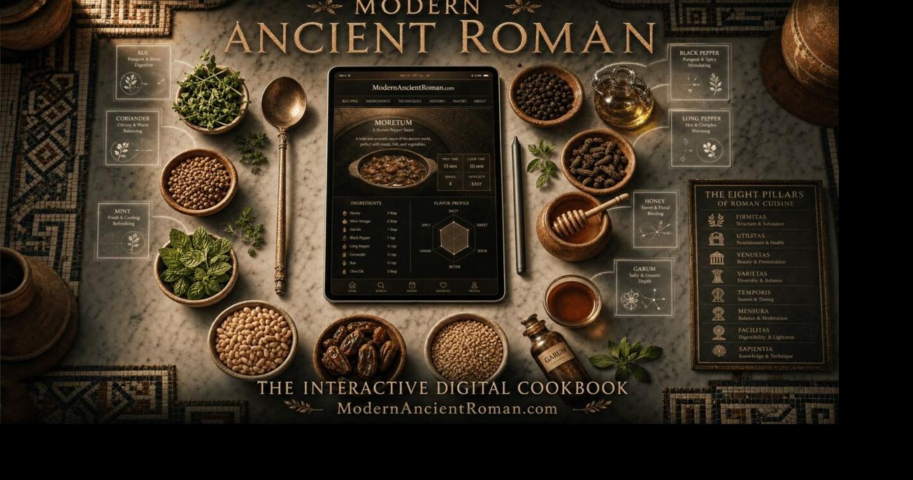 ModernAncientRoman.com Launches as an Interactive Digital Cookbook of Ancient Roman Cuisine